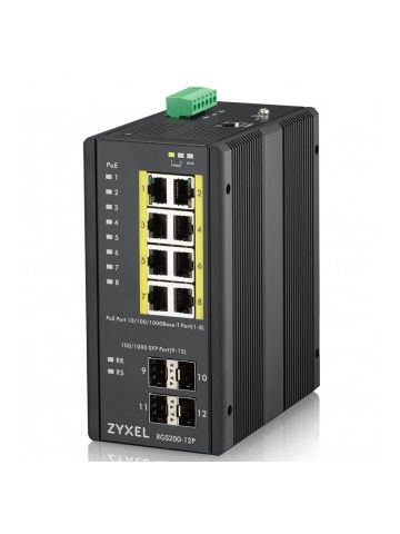 Zyxel RGS200-12P-ZZ0101F Managed L2 Gigabit Black Power over Ethernet (PoE)