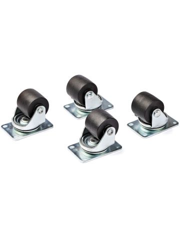 StarTech.com Heavy Duty Casters for Server Racks/Cabinets - Set of 4 Universal M6 2-inch Caster Kit - Replacement Swivel Caster Wheels (45x75mm pattern) for 4 Post Racks - Steel/Plastic