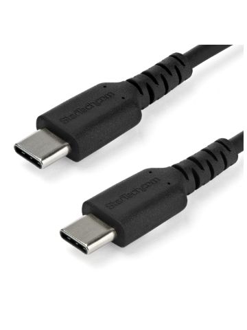 StarTech.com 1m USB C Charging Cable - Durable Fast Charge & Sync USB 3.1 Type C to USB C Laptop Charger Cord - TPE Jacket Aramid Fiber M/M 60W Black - Samsung S10 S20 iPad Pro MS Surface