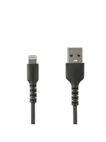 StarTech.com 3 foot (1m) Durable Black USB-A to Lightning Cable - Heavy Duty Rugged Aramid Fiber USB Type A to Lightning Charger/Sync Power Cord - Apple MFi Certified iPad/iPhone 12