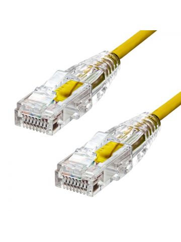 ProXtend Ultra Slim CAT6A U/UTP CU LSZH Ethernet Cable Yellow 25CM