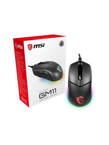 MSI CLUTCH GM11 WHITE Gaming Mouse '2-Zone RGB, upto 5000 DPI, 6 Programmable button, Symmetrical design, OMRON Switches, Center'