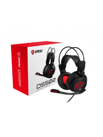 MSI DS502 7.1 Virtual Surround Sound Gaming Headset 'Black with Ambient Dragon Logo, Wired USB conne