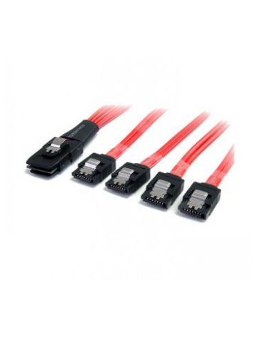 StarTech.com 1m Serial Attached SCSI SAS Cable - SFF-8087 to 4x Latching SATA