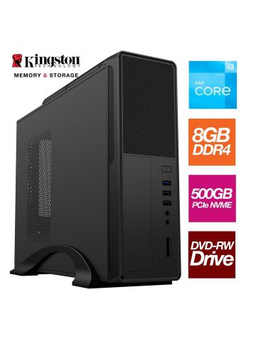 TARGET Small Form Factor - Intel i3 12100 4 Core 8 Thread 3.30GHz (4.30GHz Boost), 8GB Kingston RAM, 500GB Kingston NVMe M.2 - DVDRW, Wi-Fi, - Small Foot Print for Home or Office Use - Pre-Built PC