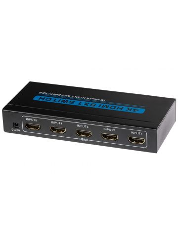 MPS HDMI Switch 5 Ports In 1 Port Out Ultra HD 4K@30Hz with Remote Control