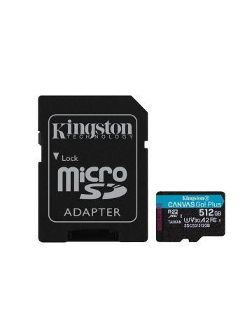 Kingston Technology 512GB microSDXC Canvas Go Plus 170R A2 U3 V30 Card + ADP