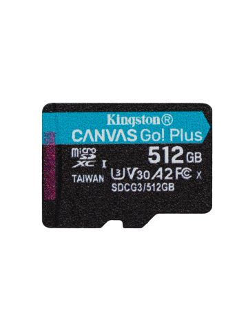 Kingston Technology 512GB microSDXC Canvas Go Plus 170R A2 U3 V30 Single Pack w/o ADP