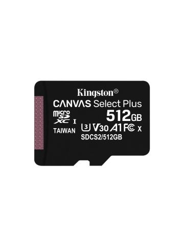 Kingston Technology 512GB micSDXC Canvas Select Plus 100R A1 C10 Single Pack w/o ADP