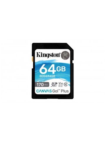 Kingston Technology Canvas Go! Plus memory card 64 GB SD Class 10 UHS-I