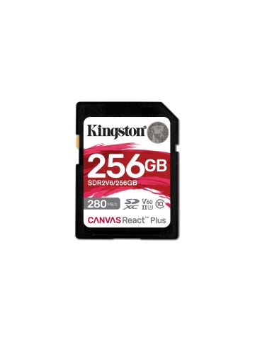 Kingston Technology 256GB Canvas React Plus SDXC UHS-II 280R/150W U3 V60 for Full HD/4K