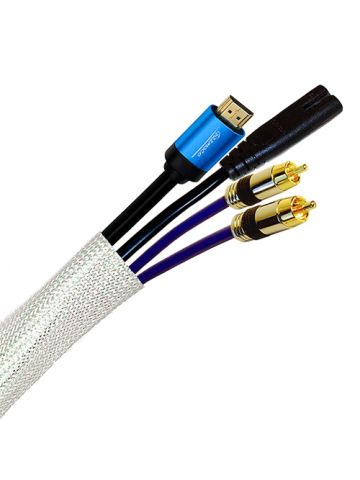 Cablenet 25m Braided Sleeving 20mm-40mm (64mm max) LSOH White