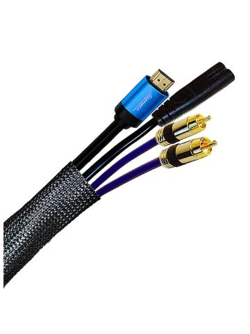 Cablenet 100m Braided Sleeving 30mm-55mm (75mm max) LSOH Black