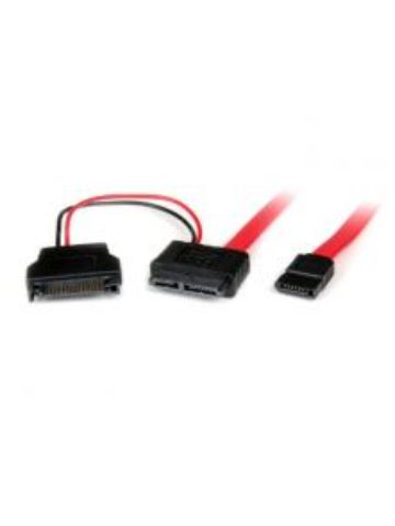 StarTech.com 0.5m Slimline SATA Female to SATA with SATA Power Cable Adapter