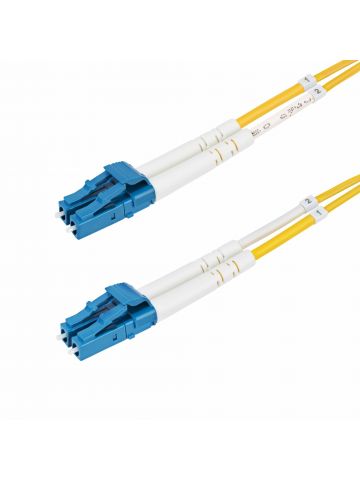 StarTech.com 1m (3.3ft) LC to LC (UPC) OS2 Single Mode Duplex Fiber Optic Cable, 9/125µm, 100G, Bend Insensitive, Low Insertion Loss, LSZH Fiber Patch Cord