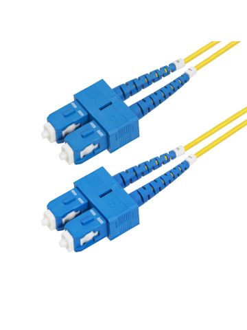 StarTech.com 3m (9.8ft) SC to SC (UPC) OS2 Single Mode Duplex Fiber Optic Cable, 9/125µm, 40G/100G, Bend Insensitive, Low Insertion Loss, LSZH Fiber Patch Cord