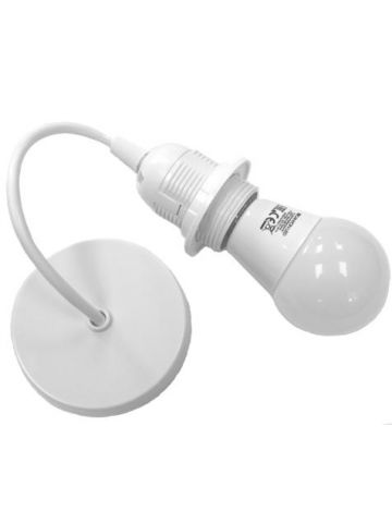 Smithie E27 White Screw Pendant Fitting