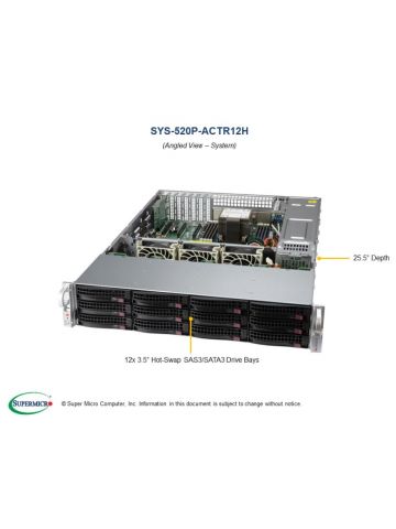Supermicro SuperServer SSG-520P-ACTR12H - Barebone - Intel Sockel 4189 (Xeon Scalable)