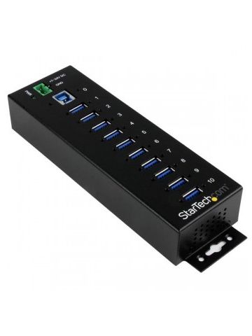 StarTech.com 10-Port Industrial USB 3.0 Hub with ESD & 350W Surge Protection