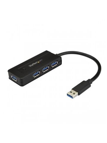 StarTech.com 4-Port USB 3.0 Hub - Mini Hub with Charge Port - Includes Power Adapter