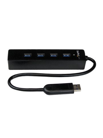 StarTech.com 4 Port Portable SuperSpeed USB 3.0 Hub with Built-in Cable~4 Port Portable SuperSpeed USB 3.0 Hub with Built-in Cable - 5Gbps