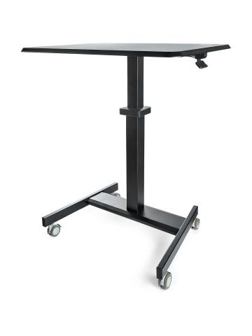 StarTech.com Mobile Standing Desk - Portable Sit Stand Ergonomic Height Adjustable Cart on Wheels - Rolling Computer/Laptop Workstation Table with Locking One-Touch Lift for Teacher/Student