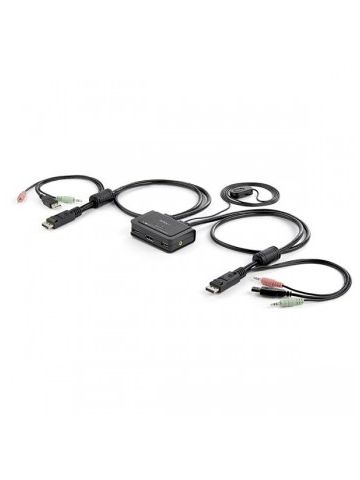 StarTech.com 2 Port USB DisplayPort Cable KVM Switch w/ Audio and Remote Switch - USB Powered