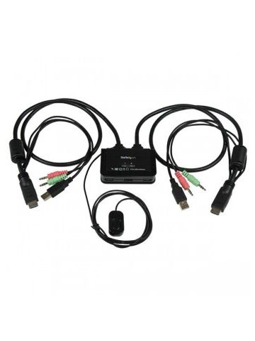StarTech.com 2 Port USB HDMI Cable KVM Switch with Audio and Remote Switch �� USB Powered