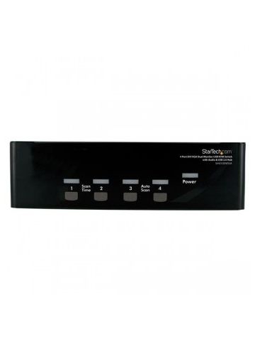 StarTech.com 4 Port DVI VGA Dual Monitor KVM Switch USB with Audio & USB 2.0 Hub