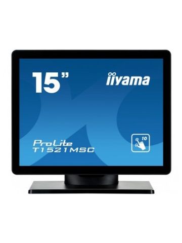 iiyama ProLite T1521MSC-B1 touch screen monitor 38.1 cm (15") 1024 x 768 pixels Black Multi-touch Tabletop