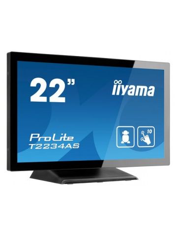 iiyama ProLite T2234AS-B1 touch screen monitor 54.6 cm (21.5") 1920 x 1080 pixels Black Multi-touch Multi-user