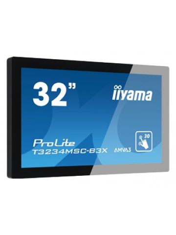 iiyama ProLite T3234MSC-B3X touch screen monitor 80 cm (31.5") 1920 x 1080 pixels Black Multi-touch Multi-user