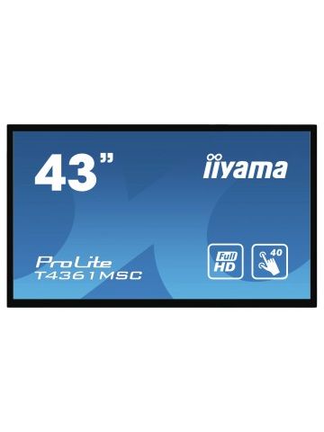 iiyama ProLite T4361MSC-B1 touch screen monitor 109.2 cm (43") 1920 x 1080 pixels Black Multi-touch Multi-user