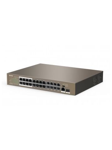 Tenda TEF1126P-24-250W network switch Unmanaged Fast Ethernet (10/100) Grey Power over Ethernet (PoE)