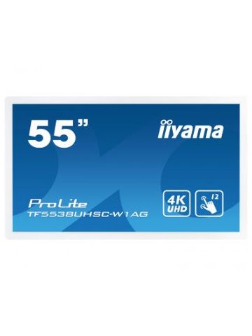 iiyama ProLite TF5538UHSC-W1AG touch screen monitor 3840 x 2160 pixels White Multi-touch Multi-user