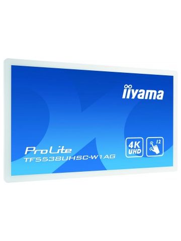 iiyama ProLite TF5538UHSC-W2AG touch screen monitor 139.7 cm (55") 3840 x 2160 pixels White Multi-touch Multi-user