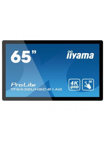 iiyama TF6538UHSC-B1AG signage display 165.1 cm (65") LED 4K Ultra HD Touchscreen Interactive flat panel Black