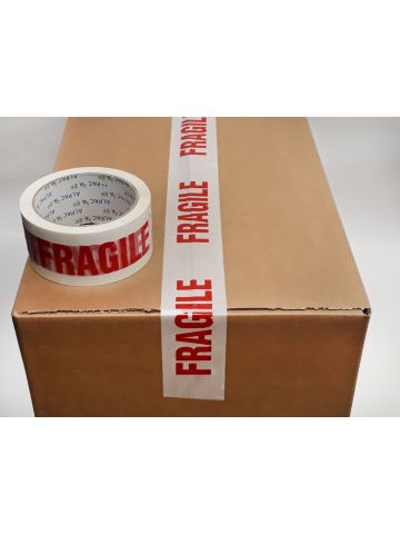 AP Box 72 Printed BOPP Tape FRAGILE 48mm  66m  38mu Red/ Wht TFB486638