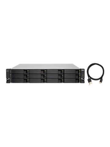 QNAP TL-R1200C-RP storage drive enclosure 2.5/3.5" HDD/SSD enclosure Black, Grey