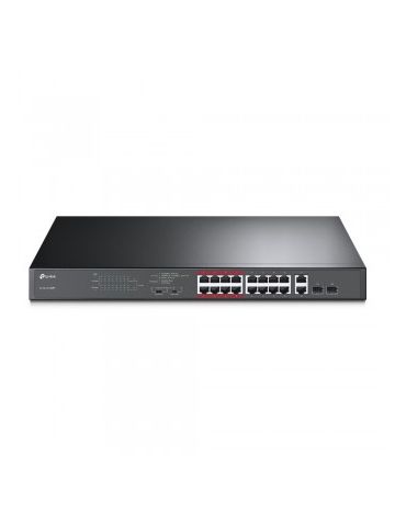 TP-LINK TL-SL1218MP network switch Gigabit Ethernet (10/100/1000) Black Power over Ethernet (PoE)