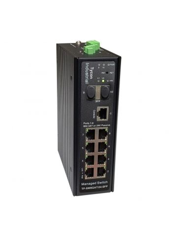 Tycon 10 Port Industrial Managed AT/Passive PoE Switch - TP-SW8GAT/24-SFP