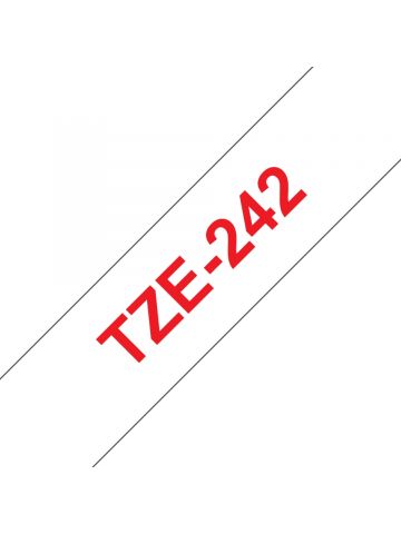 Brother TZE-242 DirectLabel red on white Laminat 18mm x 8m for Brother P-Touch TZ 3.5-18mm/36mm/6-18mm/6-24mm/6-36mm