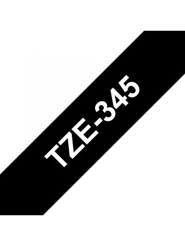 Brother TZE-345 DirectLabel white on black Laminat 18mm x 8m for Brother P-Touch TZ 3.5-18mm/36mm/6-18mm/6-24mm/6-36mm