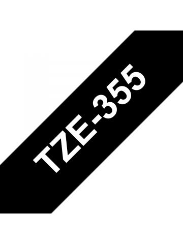 Brother TZE-355 DirectLabel white on black Laminat 24mm x 8m for Brother P-Touch TZ 3.5-24mm/HSE/36mm/6-24mm/6-36mm