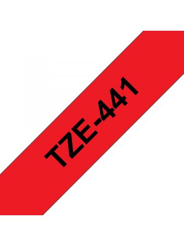 Brother TZE-441 DirectLabel black on red Laminat 18mm x 8m for Brother P-Touch TZ 3.5-18mm/36mm/6-18mm/6-24mm/6-36mm