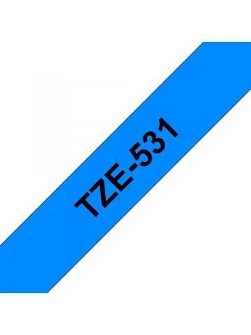 Brother TZE-531 DirectLabel black on blue Laminat 12mm x 8m for Brother P-Touch TZ 3.5-18mm/6-12mm/6-18mm/6-24mm/6-36mm