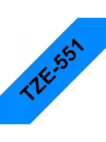 Brother TZE-551 DirectLabel black on blue Laminat 24mm x 8m for Brother P-Touch TZ 3.5-24mm/HSE/36mm/6-24mm/6-36mm