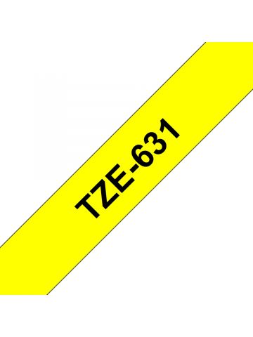 Brother TZE-631 DirectLabel black on yellow Laminat 12mm x 8m for Brother P-Touch TZ 3.5-18mm/6-12mm/6-18mm/6-24mm/6-36mm