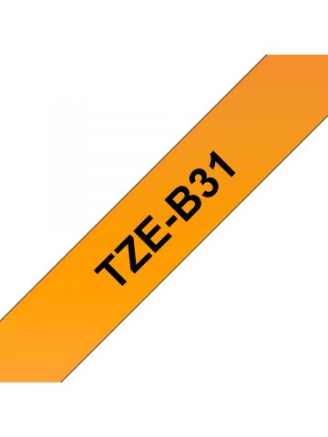 Brother TZE-B31 DirectLabel black on orange Laminat 12mm x 5m for Brother P-Touch TZ 3.5-18mm/6-12mm/6-18mm/6-24mm/6-36mm