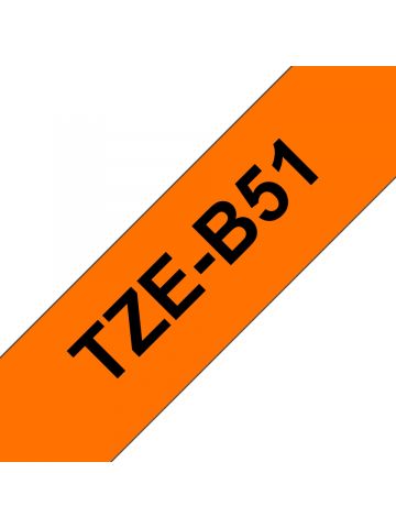 Brother TZE-B51 DirectLabel black on orange Laminat 24mm x 5m for Brother P-Touch TZ 3.5-24mm/HSE/36mm/6-24mm/6-36mm